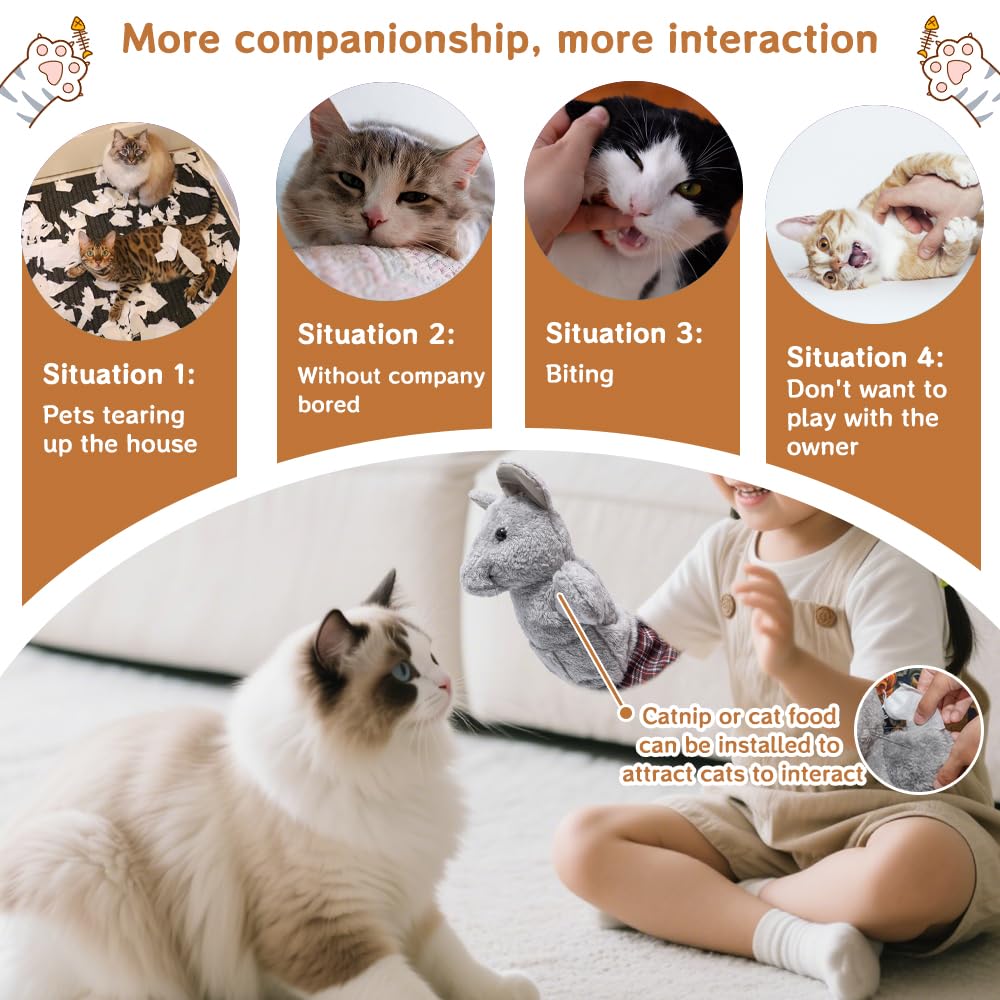 Marionnette Chat et Souris, pour jouer au chat et à la souris