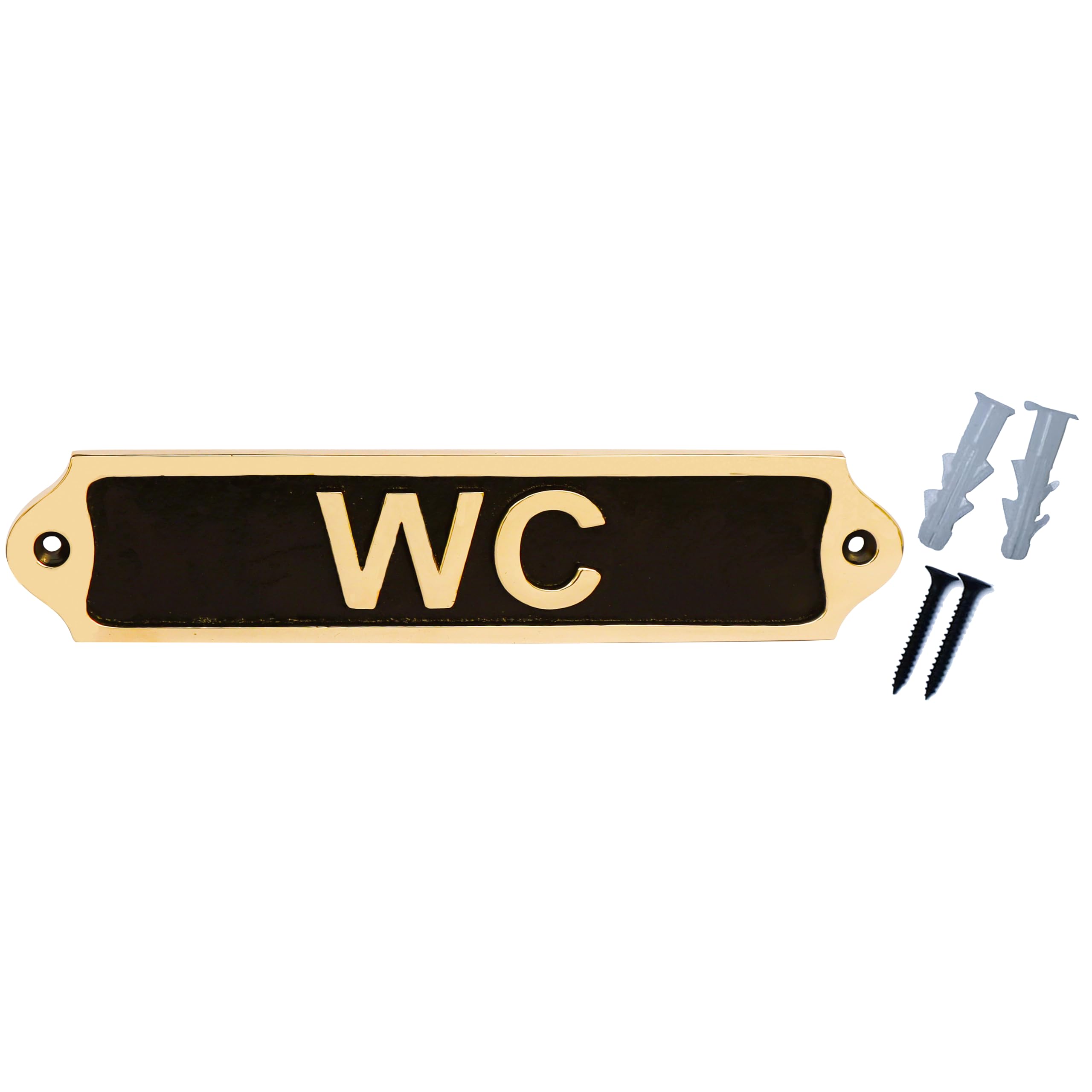Sam Star Brass Metal Door Sign Plaques |Traditional| Easy DIY Installation Plaques for Washroom, Toilet, Restroom (WC)