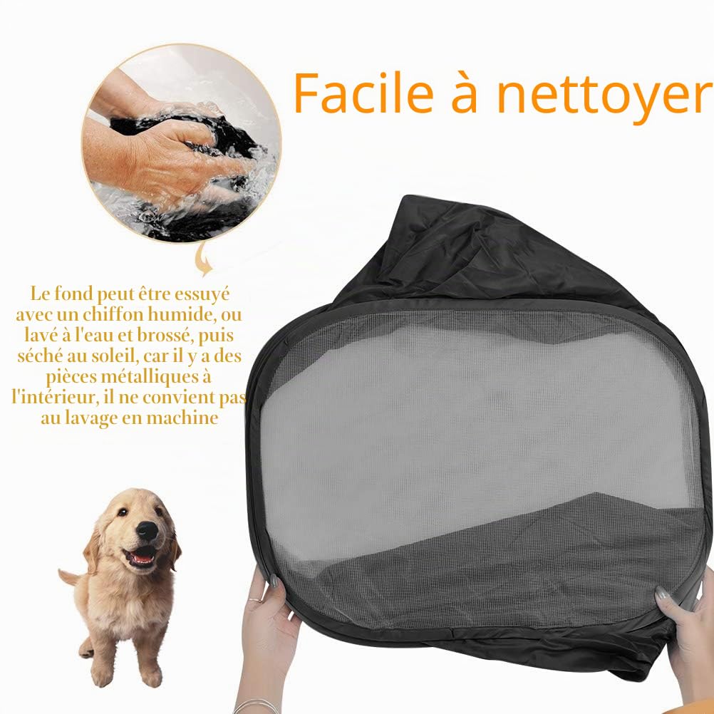 Cage pour Petits Animaux Pliable Parc de Animaux avec Maille Respirante Clôture pour Animaux de Compagnie Portable pour Chien Cochons d'Inde Lapins Hamsters (Noir)