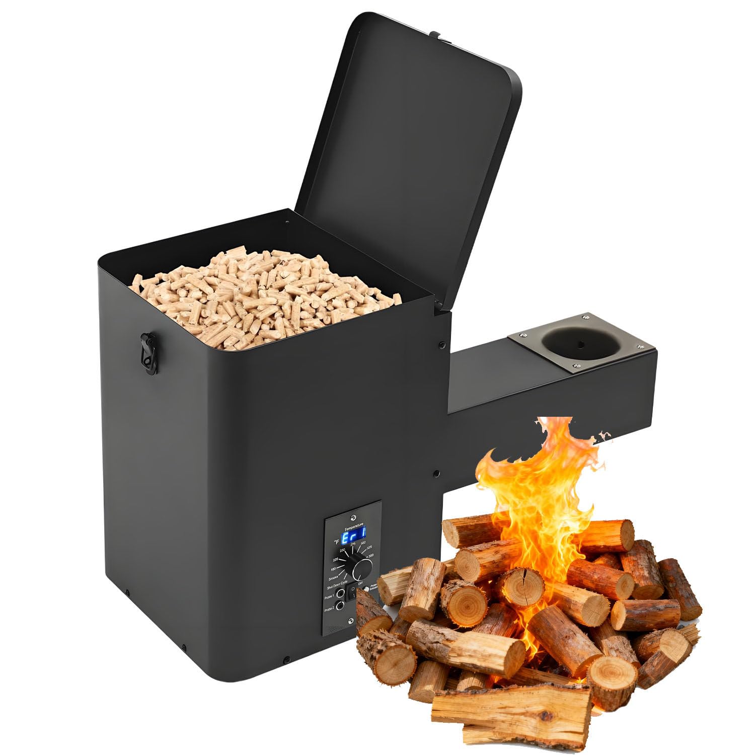 KJZQXYX Pellet BBQ Smoker Hopper Assembly Kit, Wood Pellet Maker Assembly Kit for Smoking, Baking, Roasting, and Barbecuing