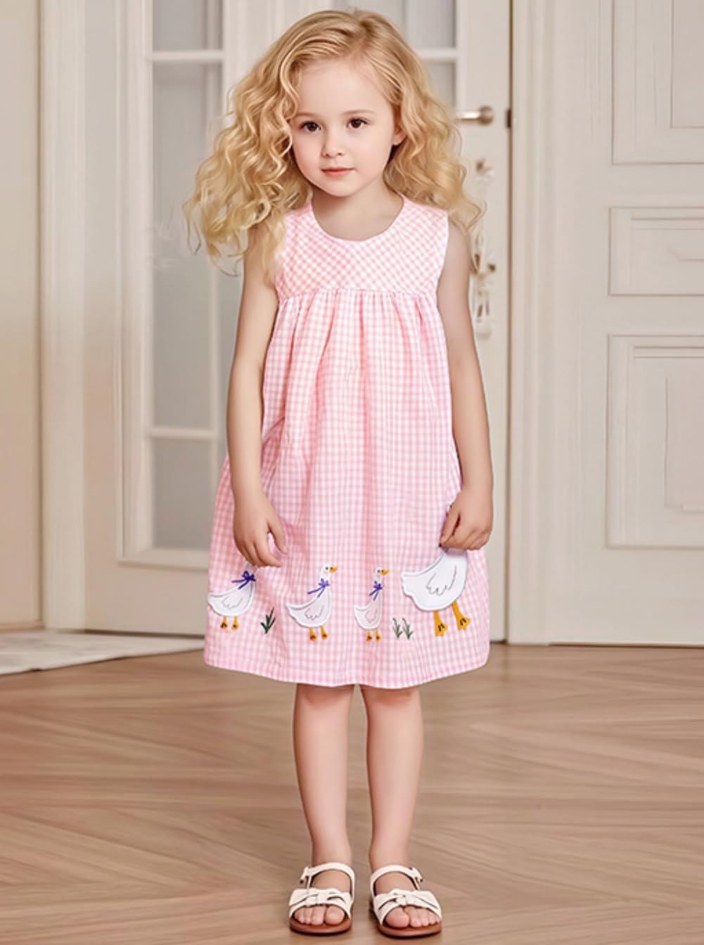 Ohrwurm Toddler Girls Cotton Summer Dress Cartoon Print Short Sleeve Dresses Casual Jersey Sundress Playwear Outfits