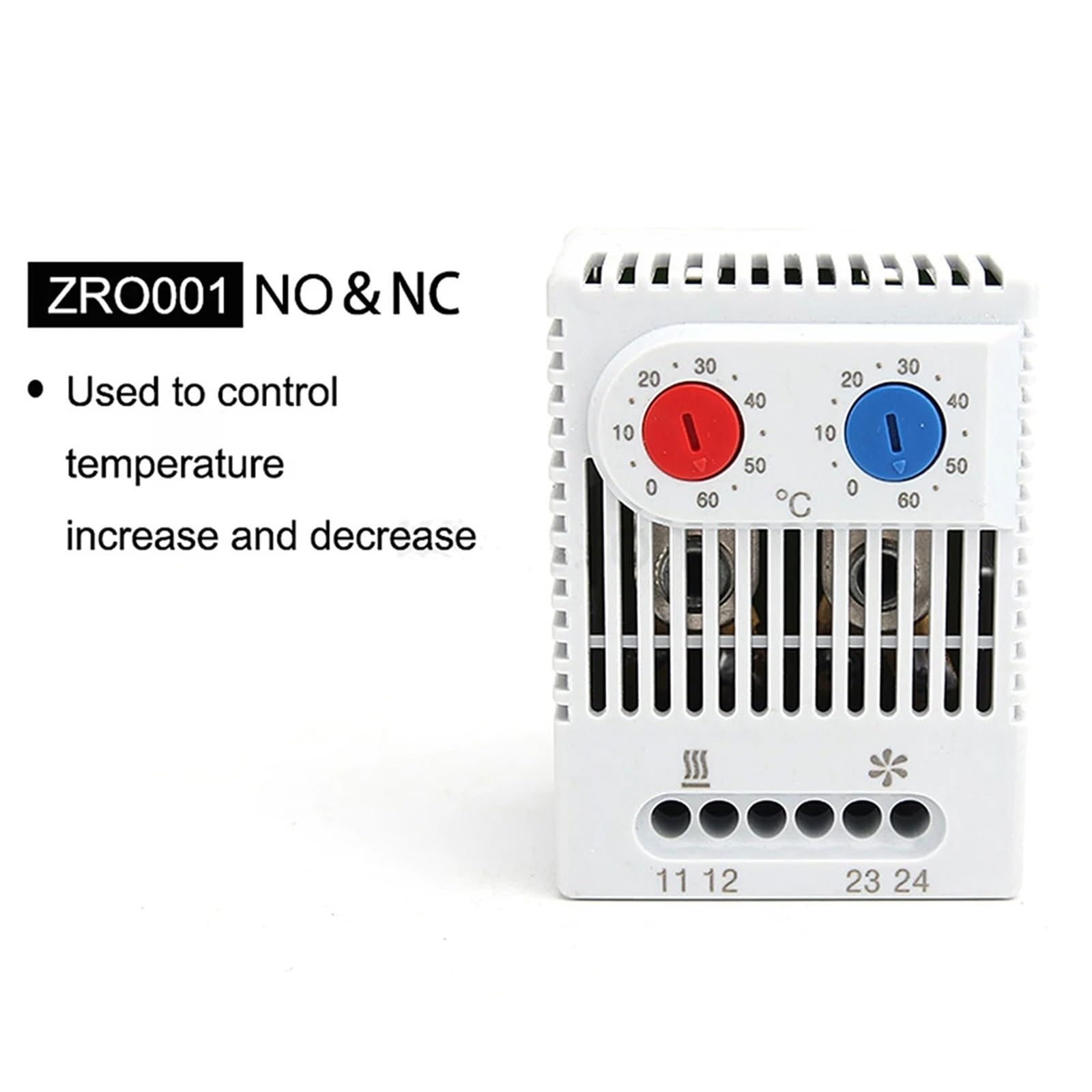 3 pezzi KTO011 Mini termostato for armadio Regolatore di temperatura meccanico compatto