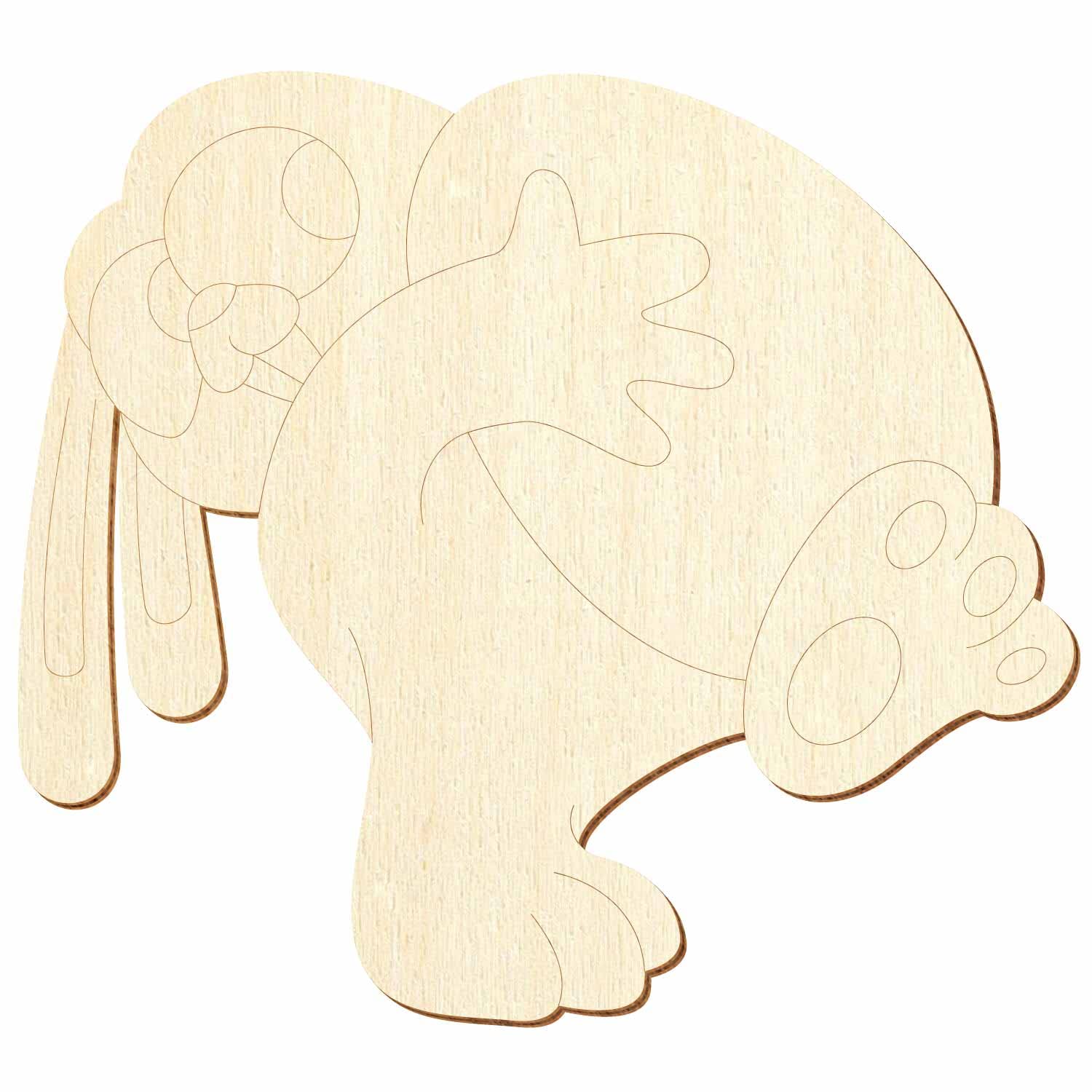 Coniglietto pasquale in legno con uovo, decorazione fai da te, 5-50 cm, confezione da 25 pezzi, larghezza: 15 cm
