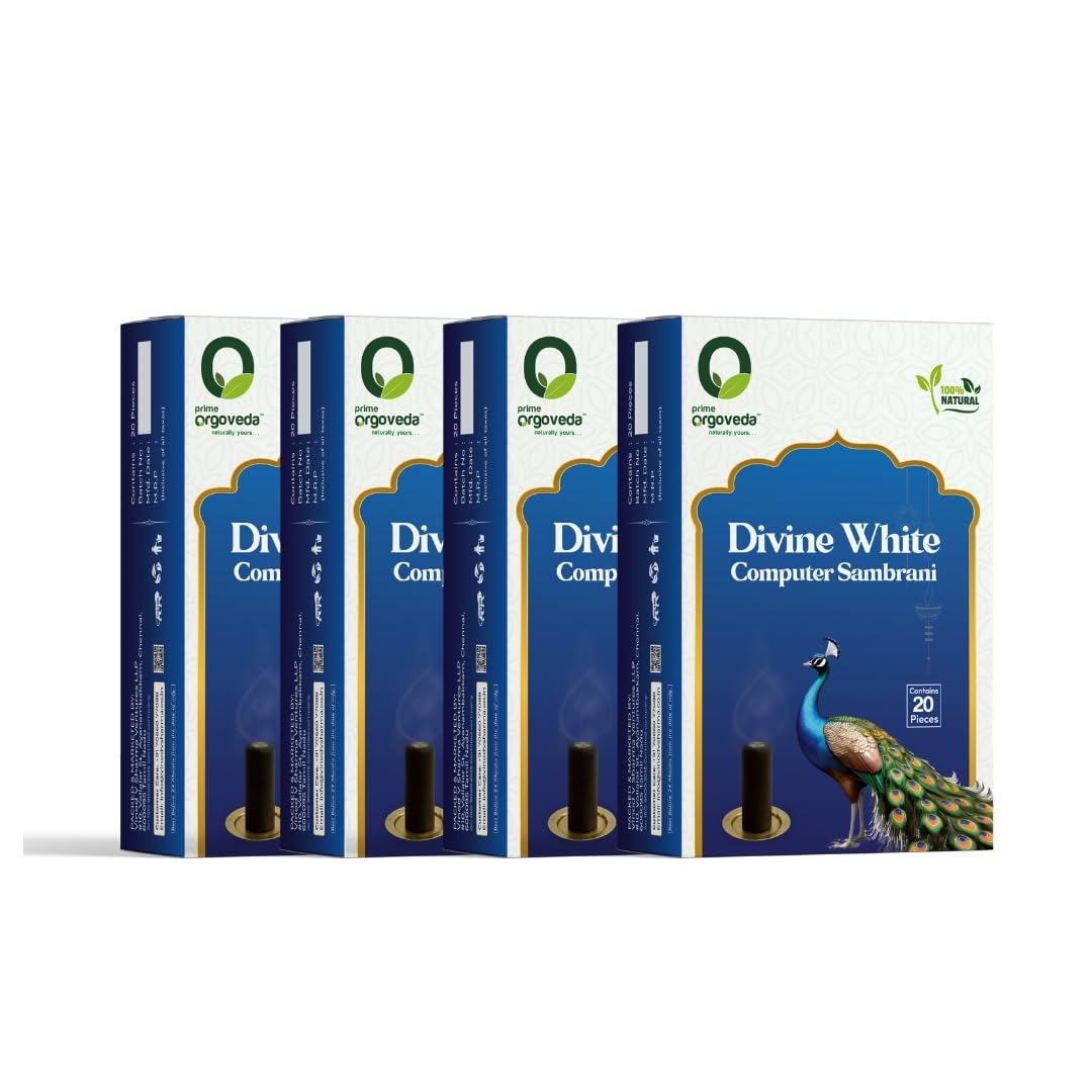 Prime Orgoveda Divine White Dhoop for Pooja | 100% Natural Organic Dhoop Sambrani | Long-Lasting Divine Fragrance for Pooja, Yoga & Aromatherapy | Charcoal-Free Herbal Sambrani (Pack of 20 pcs)-image-5