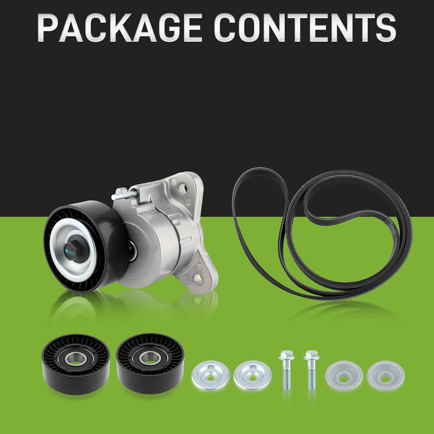 4891595AE Serpentine Belt Component Kit Compatible with Chrysler Sebring 2007-2010 200 2011-2014 2.4L L4 Gas Compatible with Journey 2009-2017 Compatible with Compass 2008-2017 6PK2580