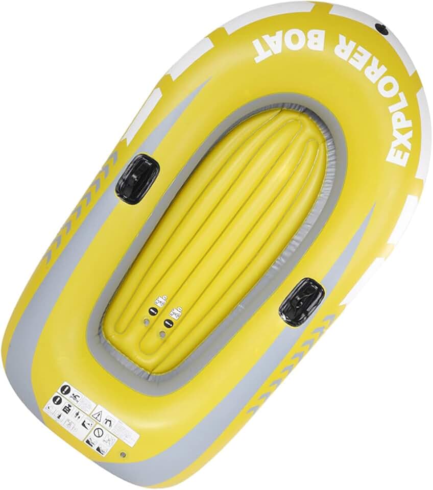 Acouto Canoa inflável de PVC para 2 pessoas barco a remo pesca à deriva mergulho barco de borracha engrossada canoa inflável 2 lugares