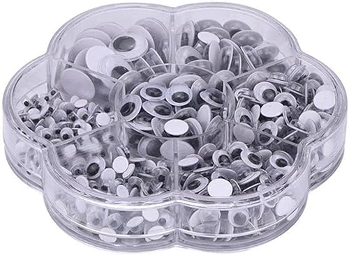 EXCEART 700 Pieces Wiggle Assorted with Toy DIY Self-Adhesive Accessories Sizes Scrapbooking Round Crafts