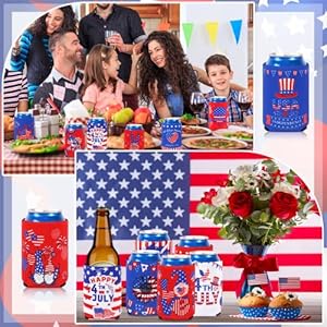4th of July Can Cooler Sleeves, 18pcs American Flag Beer Drink Can Bottle Cooler Sleeves Collapsible for Fourth of July Coozies Bulk Independence Day Party Decorations Supplies Favors 4th of July Can Cooler Sleeves 18pcs American Flag Beer Drink Can Bottle Cooler Sleeves Collapsible for Fourth of July Coozies Bulk Independence Day Party Decorations Supplies Favors