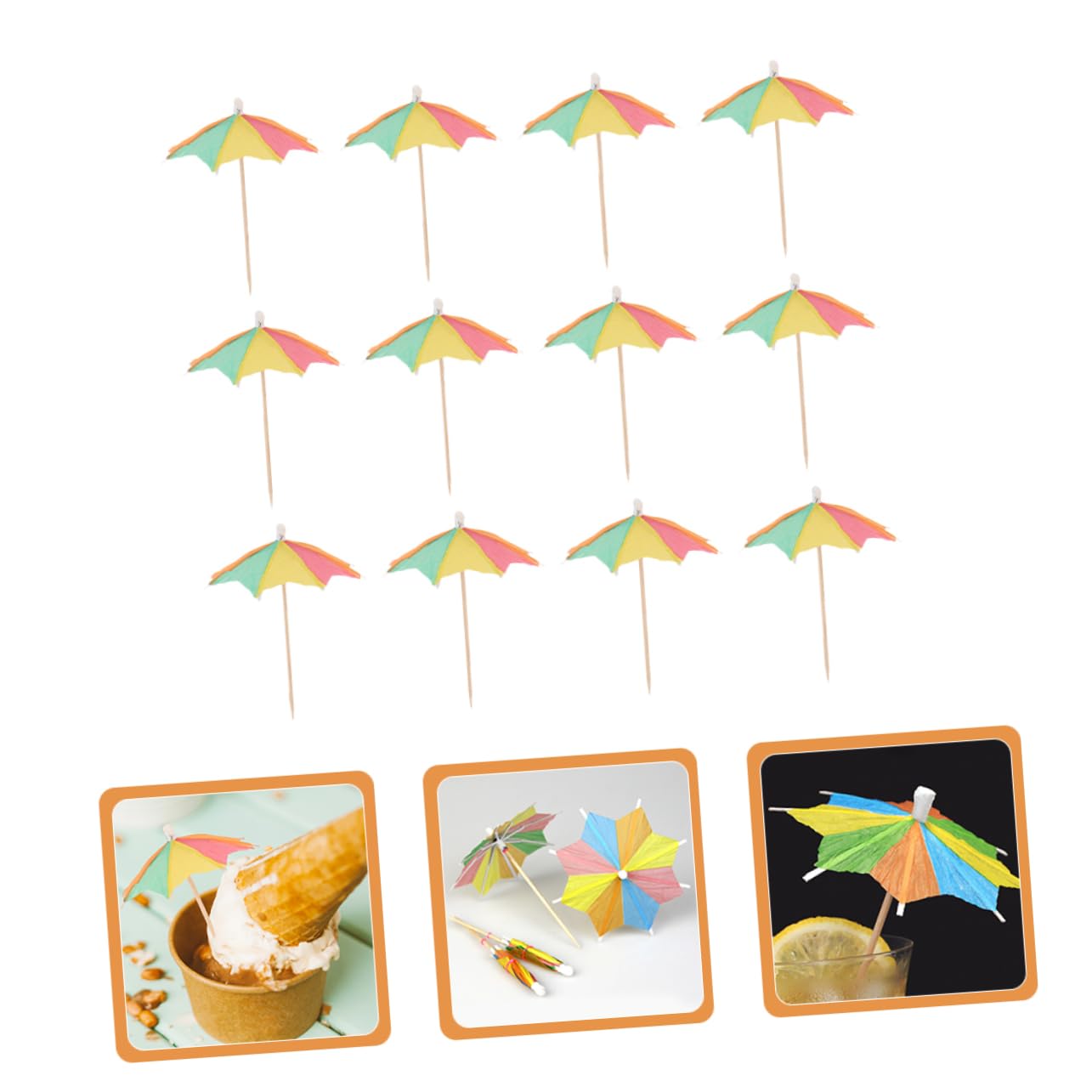 Cabilock 5 Ensembles Décorations Parasol pour Cocktails Cupcakes Accessoires Hawaïens pour Événements pour Gâteaux Fruits Boissons 100 Pièces * 5
