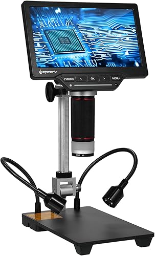 Microscopio digital con multímetro microscopio de soldadura LCD con pantalla de 7 pulgadas, microscopio digital para reparación electrónica 1200X