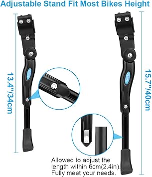 Bisiklet standı, ayarlanabilir evrensel arka yapı ayağı, alüminyum alaşım, bisiklet ayağı, kaymaz yan ayaklık, 22-28 inç dağ bisikleti, yarış bisikleti, BMX/MTB için