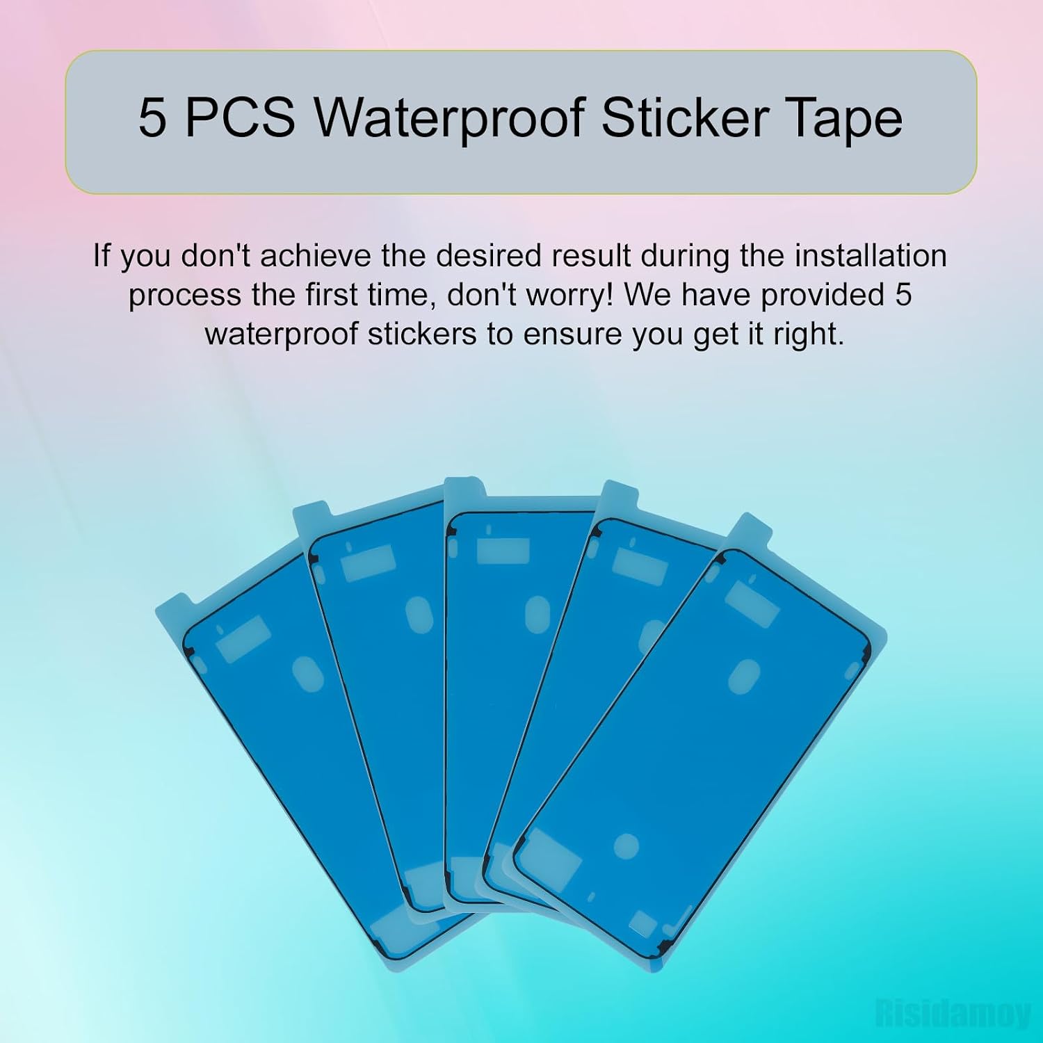 5 PCS for iPhone 14 Pro Max Waterproof Pre-Cut Adhesive Sticker | Water Proof Stickers Kit Screen Frame Sealing Tape Repair Watertight Internal for iPhone 14PROMAX 6.7"