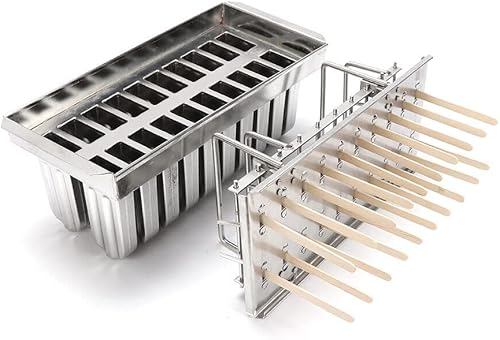 Miniatura 2 de 20 moldes de paletas de acero inoxidable 20 moldes comerciales para palitos de helado soporte para paletas de paletas de hielo