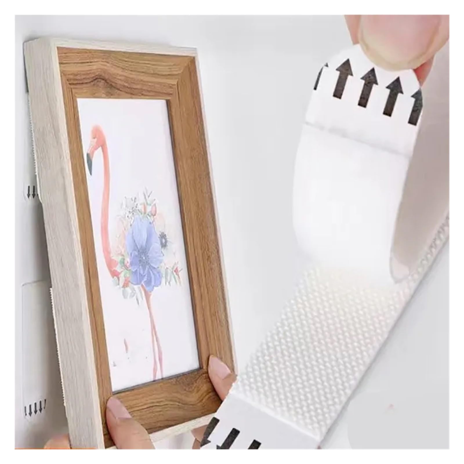 Bild Aufhänger Stanzfreie Rahmenbandstreifen, doppelseitiges Klebeband for Aufhängen von Bildern, Fernbedienung, Vorhänge, Dekoraufkleber(60 Pairs)