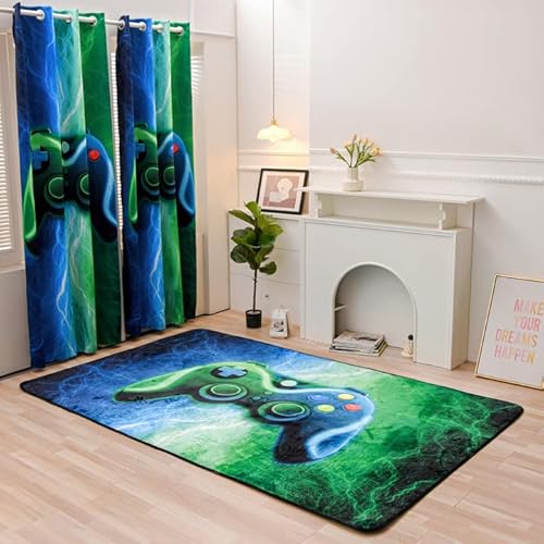 Meeting Story Gamer Gaming Area Rug Tie Dye Lightnings Gamepad