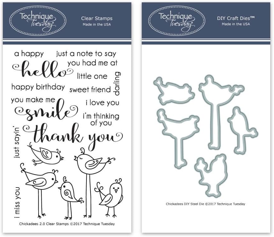 Chickadees 2.0 Clear Stamps with Matching Metal Dies