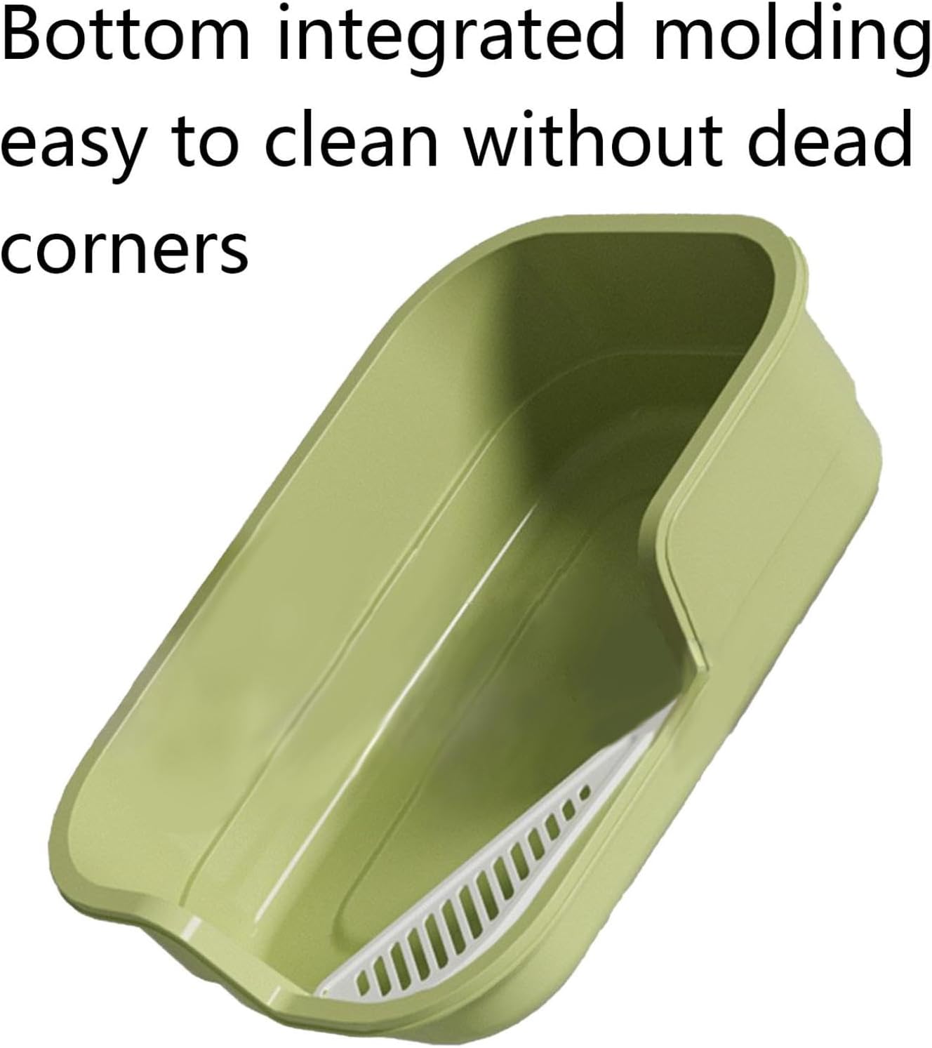 High-Sided Semi-Enclosed Cat Litter Box Large White Easy Clean Senior Cat Friendly