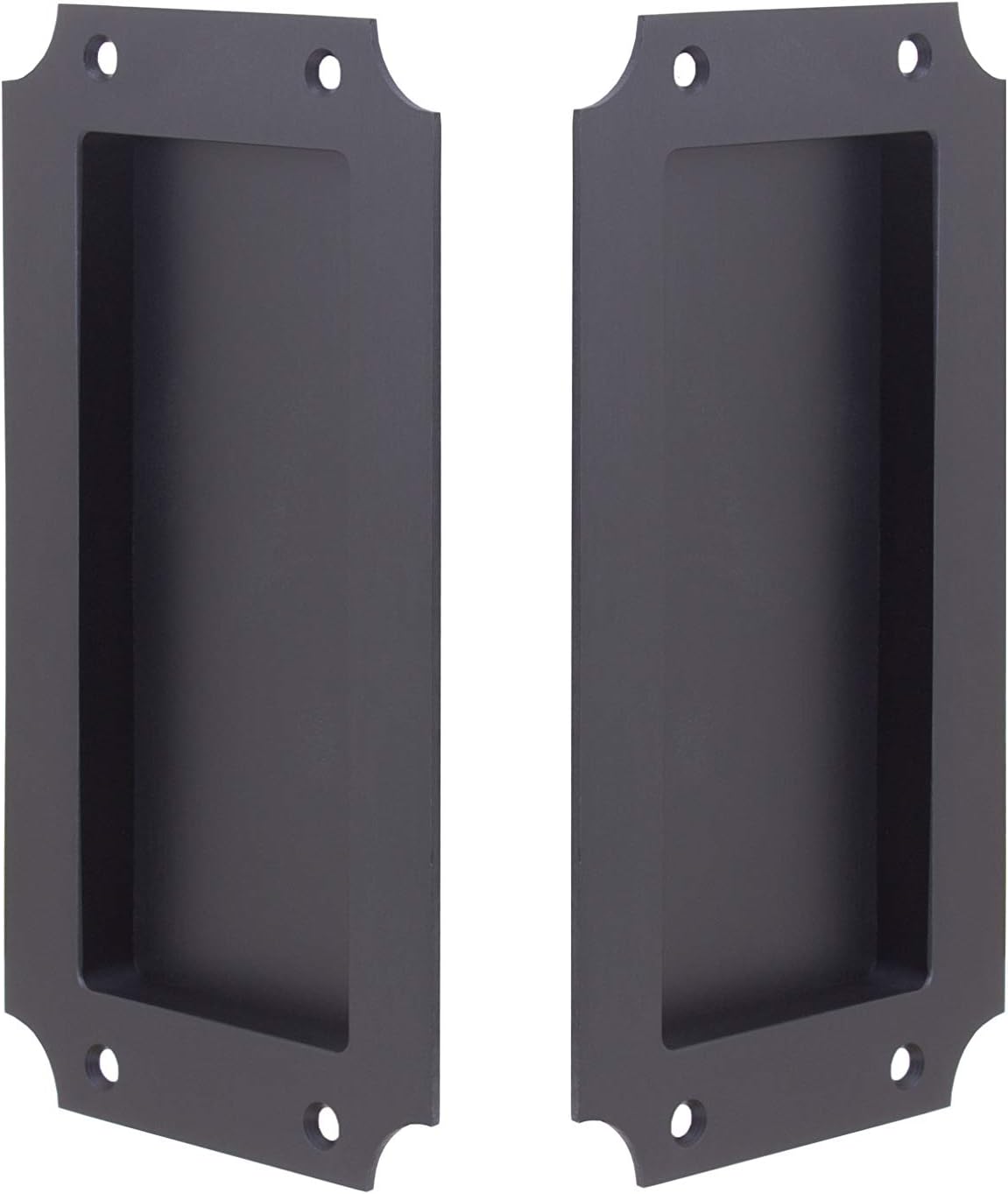 Manor by FPL - Solid Brass Pocket Door Hardware in Passage - Hall/Closet Function - Distressed Dark Bronze