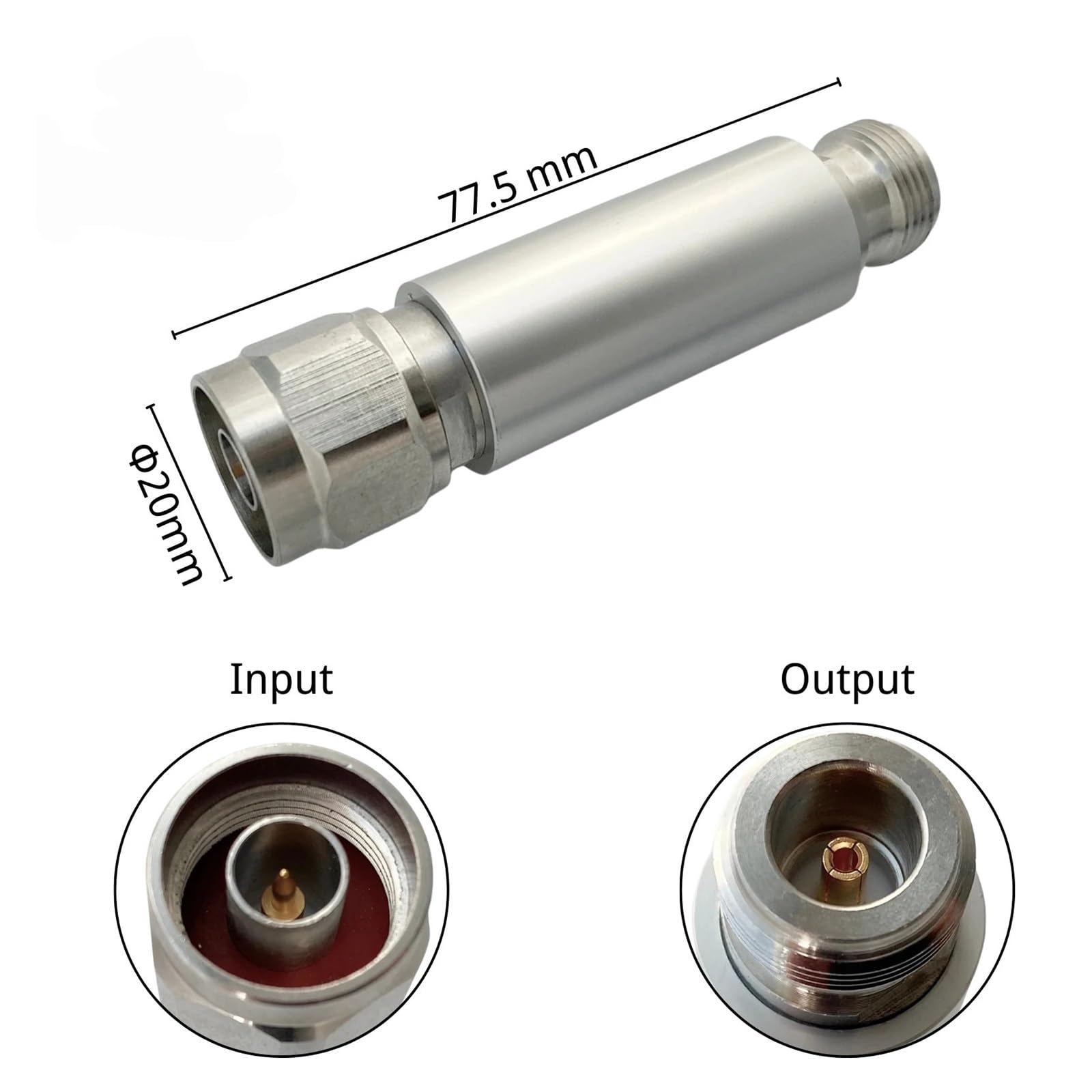 Attenuatore Fisso RF N-JK da 2 W DC-6 GHz/8 GHz 50 Ohm 6 Db 10 Db 15 Db 20 Db 30 Db 40 Db 50 Db 60 Db(40dB,DC-6G)