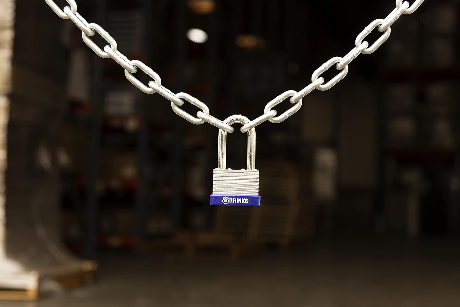 BRINKS - 44mm Laminated Steel Keyed Padlock - Chrome Plated with Hardened Steel Shackle