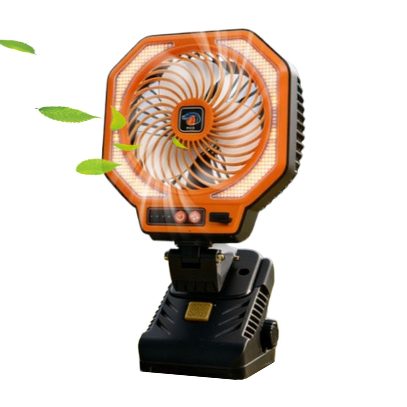 Ventilatore Da Campeggio Per Tende 3 Velocità, Flusso D'Aria Silenzioso | Con Clip E Lanterna LED, Batteria Ricaricabile, Ventola Da Campeggio Per Esterni Per Scrivania Blackout Esterno Spiaggia C