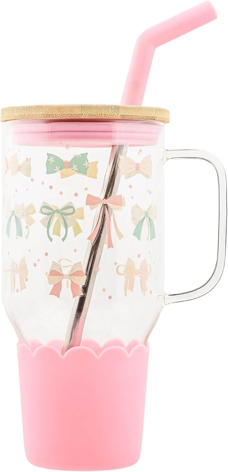10 Strawberry Street Adria Hydration Travel Tumbler, Pink Bow