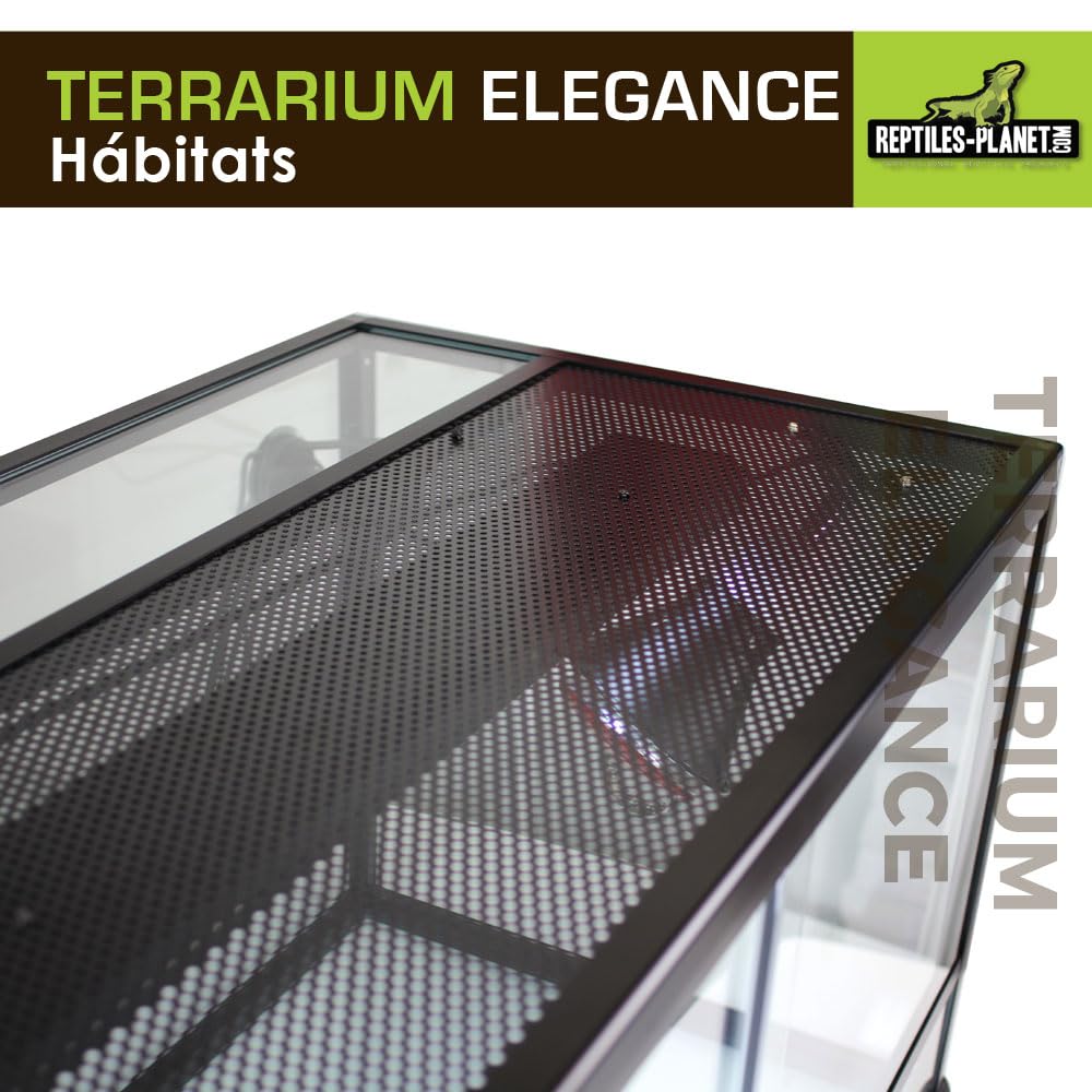 Reptiles Planet - Terrario, Aluminio, para Reptil o Anfibio, 30 x 30 x 45 cm, Color Negro