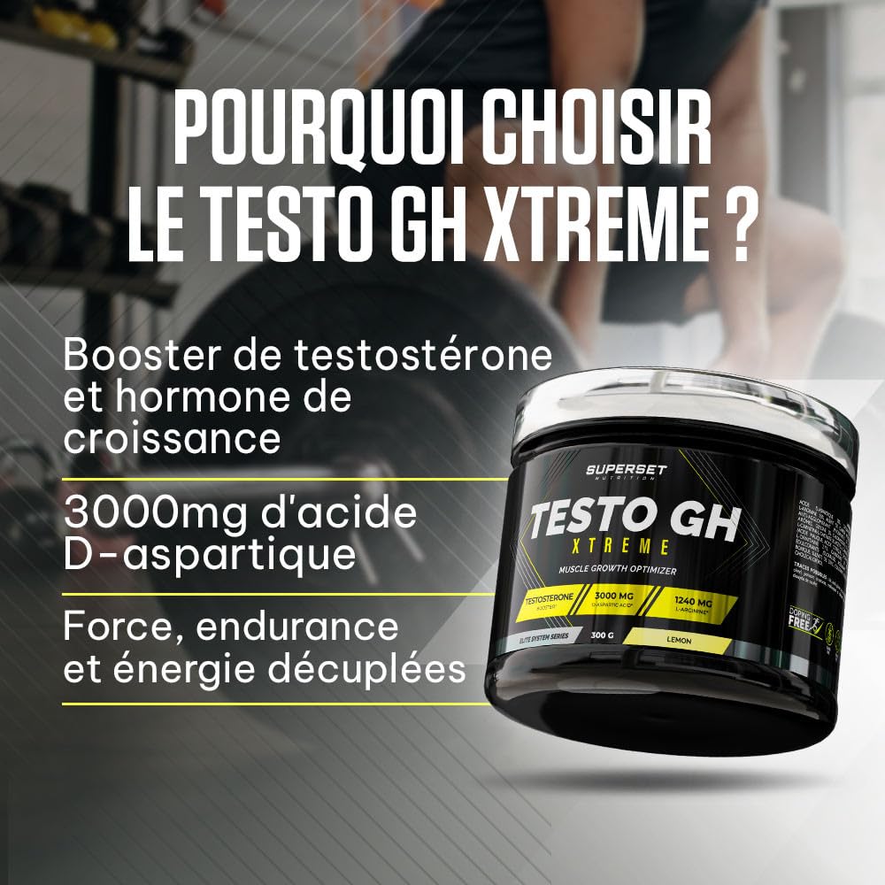 Superset Nutrition | Testo Gh Xtreme (300g) | Boosters de GH | Booster naturel de testostérone et GH hautement concentré - Orange