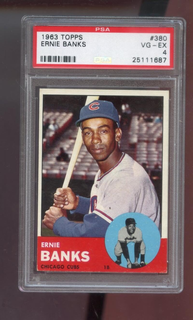 1963 Topps #380 Ernie Banks Chicago Cubs PSA 4 Graded MLB Baseball Card