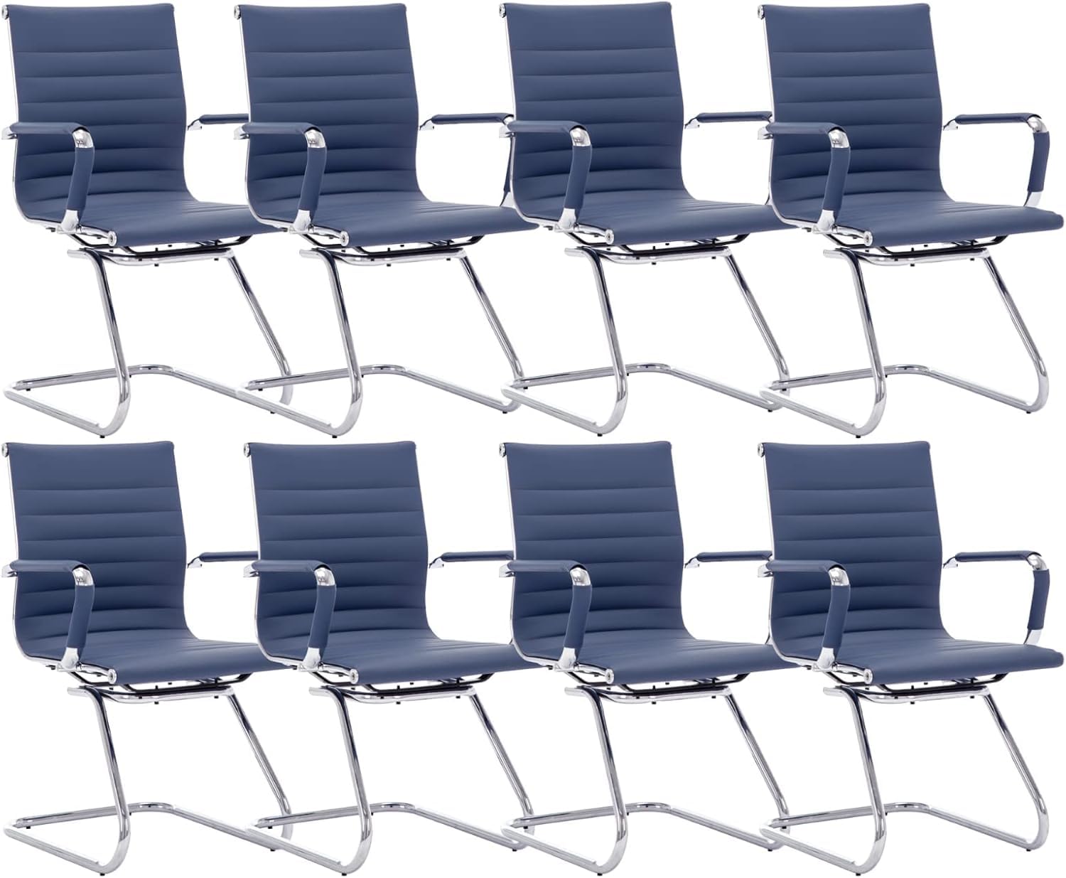 HNY 8-Pack PU Leather Office Guest Chairs