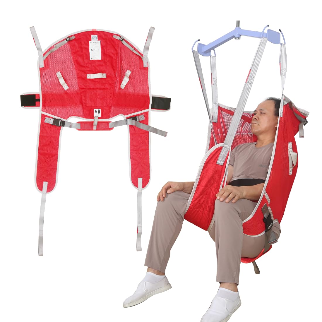 Eslinga de elevación para asistencia de higiene del paciente, cabestrillo de elevación para el baño de la ducha del paciente, arné