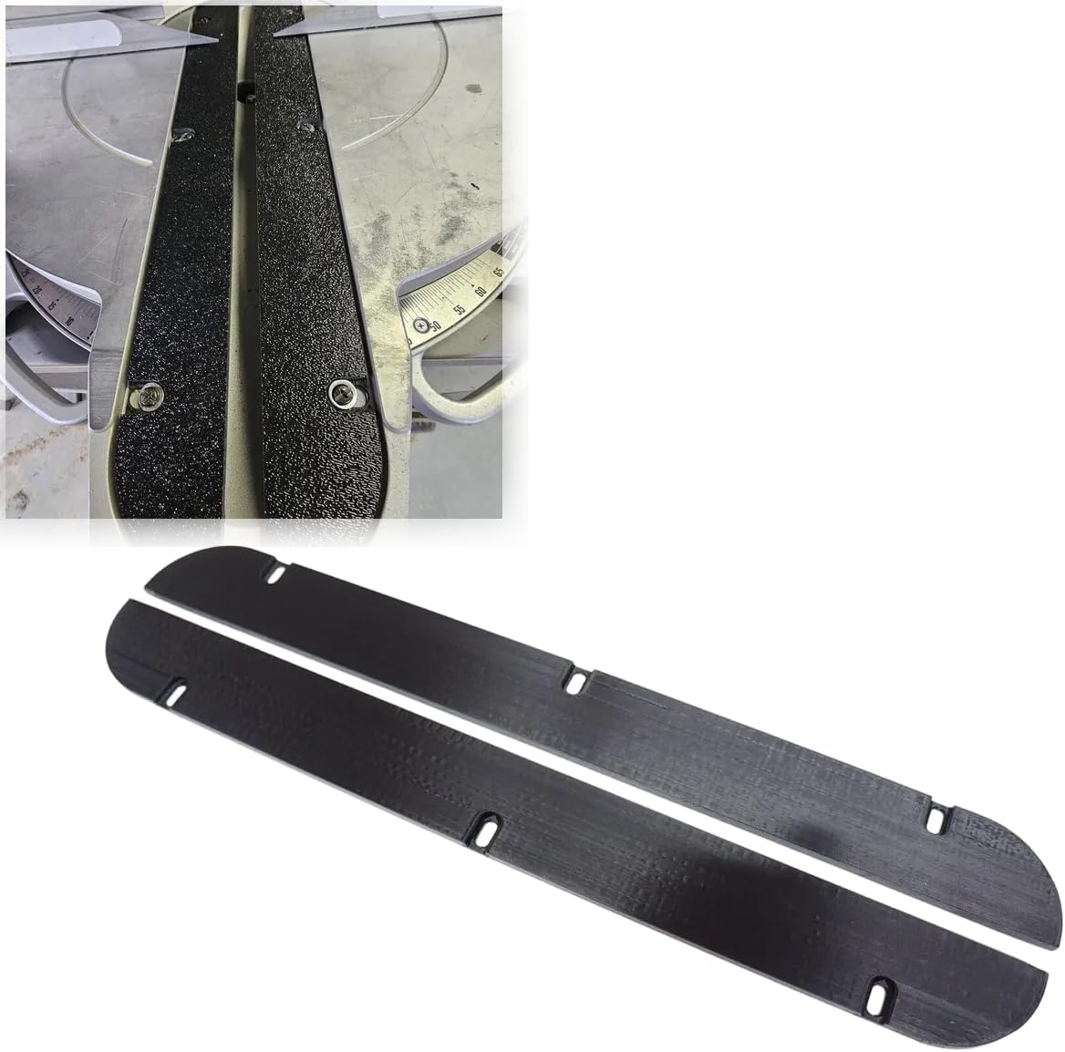 Replacement Throat Plate Inserts Compatible with Ridgid MS1290LZA/MS1290LZ1 Miter Saw, 19.25" Left & Right Pair for Discontinued Models (black)