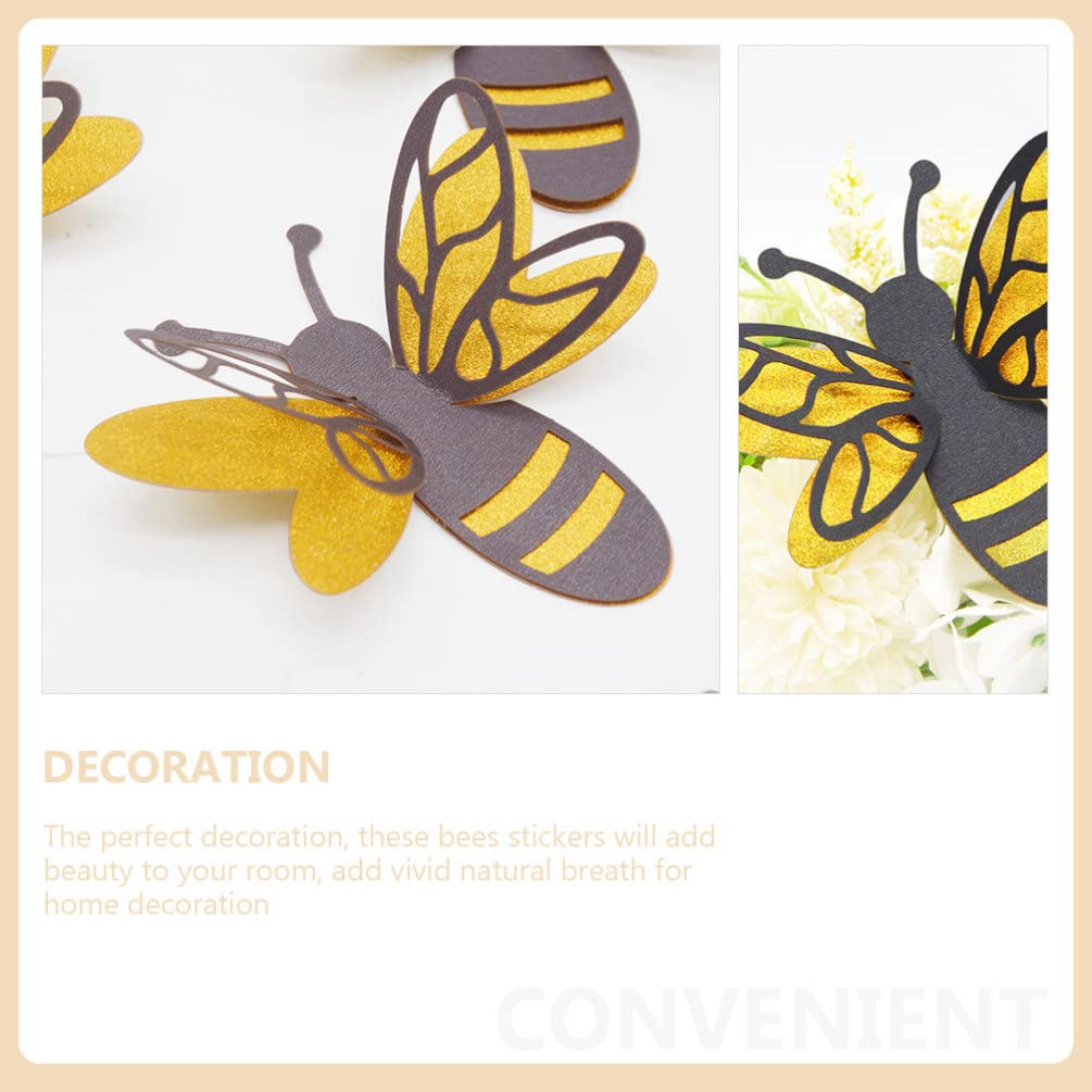Lot De 24 Autocollants 3D En Forme D'abeille - 2 Tailles - Décoration