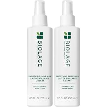 Biolage Smooth Shine Milk - Smoothing Leave-In Spray, Adds Shine, Reduces Frizz, Lightweight Hold, Styling Primer, Vegan & Paraben-Free, Pack of 2