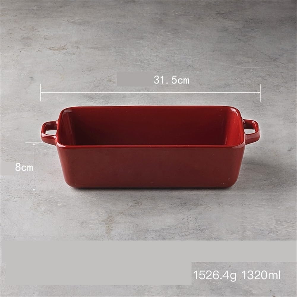 Plaque de cuisson à double oreille 1320 ml, résistante la chaleur Pain(Blanc)