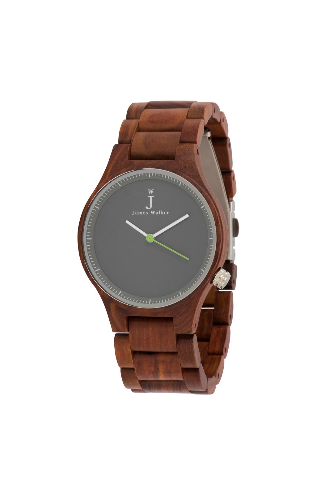 James Walker Green Edition Wooden Clock. Timeless and classic. 100% Sandalwood. Wooden watch, ideal as a gift.