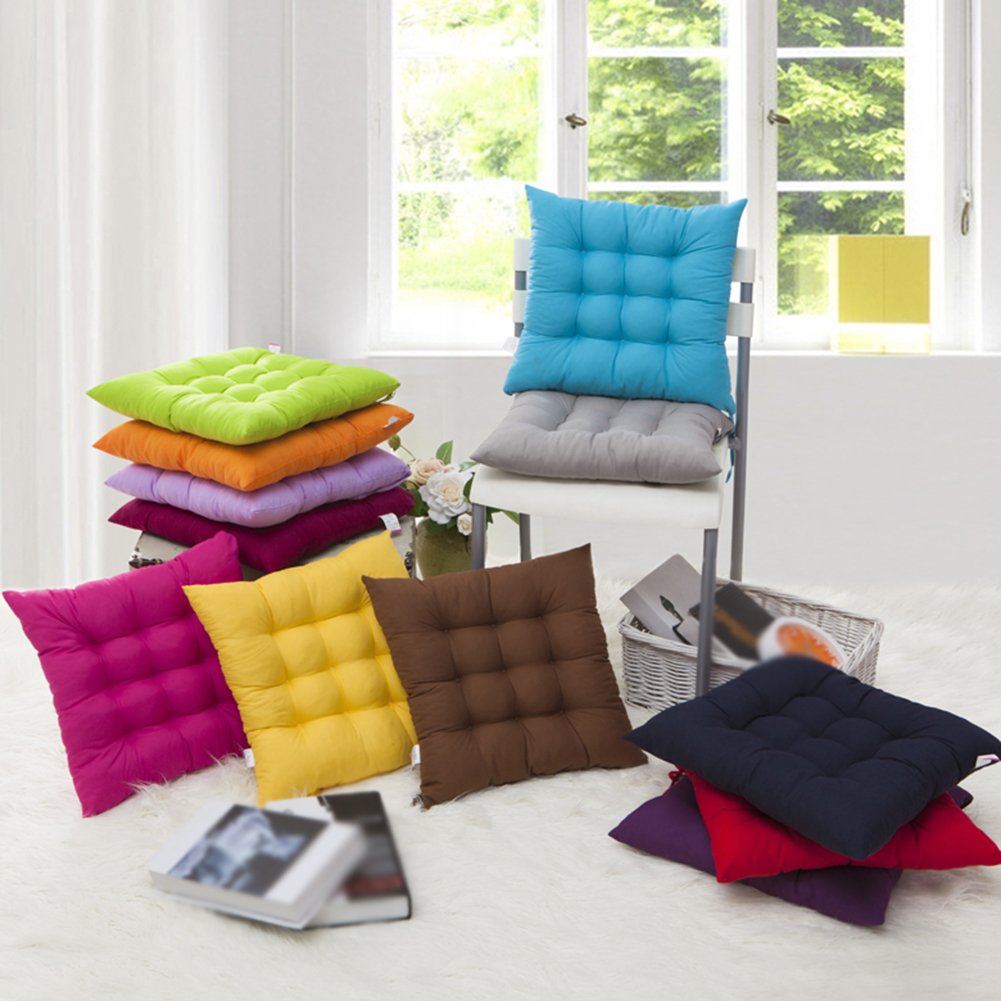 4 cómodos Cojines para Silla Cojines de Silla Cojines de Terraza Cojines de jardín Cojines de Silla de Comedor 40x40 cm Crema Cena Silla Pad (Rosa)