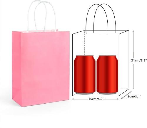 Miniatura 2 de 25 bolsas pequeñas de regalo de papel estraft bolsas de mercancía recicladas bolsas de venta al por menor con asas para bodas suministros de fiesta