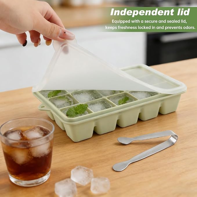 Set 4 moldes de hielo de silicona con tapa miniatura 7