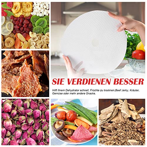 Yuffqopc 8 Stück Dörrfolie Runde Silikon Dauerbackfolie Dehydrator Blätter Dörrgitter Dörrmatten Für Dörrautomat – Bild 3