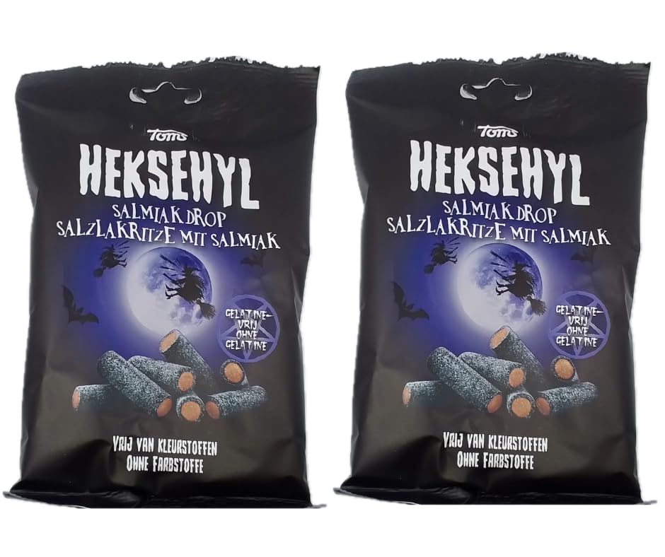 Indulge in the irresistible taste of Tom Heksehyl Salty Licorice, straight from the heart of Holland! Our premium Dutch licorice import contains 2 packs of 150g zout salted licorice, perfect for Salmiak Lovers.