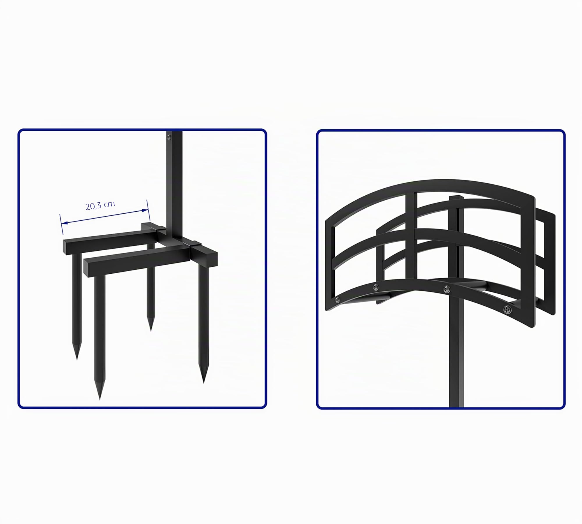 Kingson Freistehender Gartenschlauchhalter, robuster Metall-Wasserschlauchhalter-Aufbewahrungsständer, fasst 45,7 m Schlauch für Außenbereich, Terrasse, Rasen und Hof, Schwarz