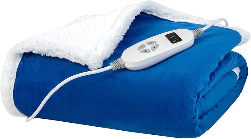 Review Giantex Heated Electric Blanket Throw, Reversible Sherpa Fleece Blanket w/ 10 Heat Levels, 9 Hours Auto Shut-Off, Overheat Protection, 50” X 60” Machine Washable, Soft Electric Heating Blanket(Navy) Review Giantex Heated Electric Blanket Throw, Reversible Sherpa Fleece Blanket w/ 10 Heat Levels, 9 Hours Auto Shut-Off, Overheat Protection, 50” X 60” Machine Washable, Soft Electric Heating Blanket(Navy)