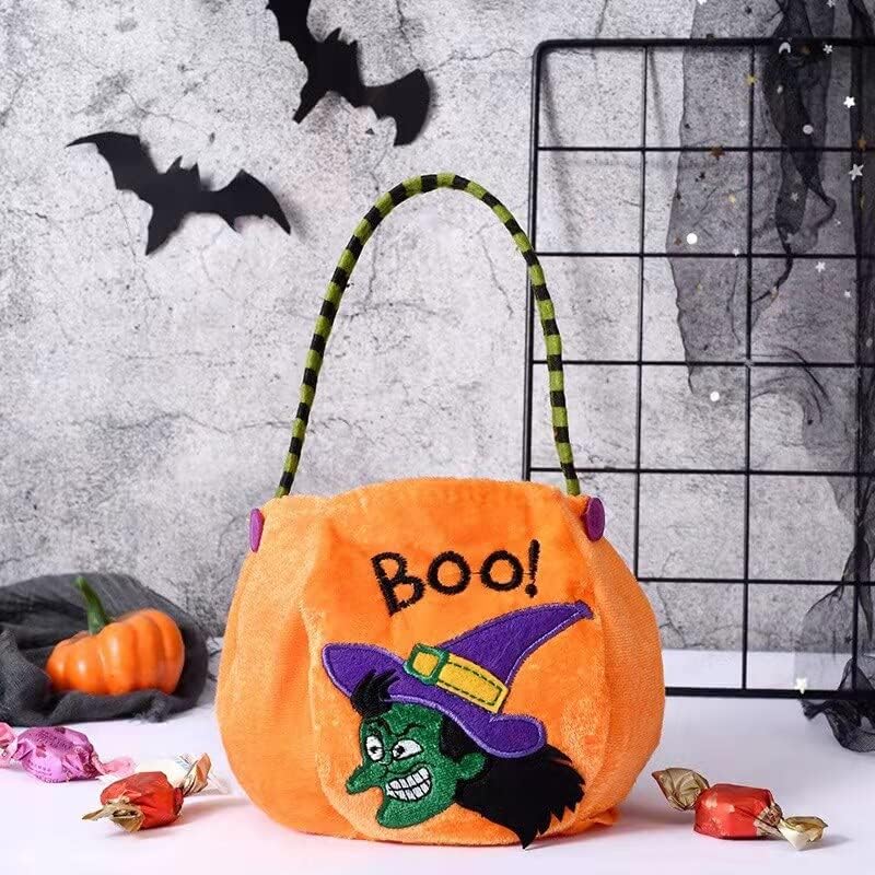 Gift Bags 5/20Pcs Halloween Candy Bag Favor Portable Pumpkin Bag Children Party Favor Scene Layout Props Gift Cloth Bag (Color : Pink, Size : 5PCS_13X25CM)