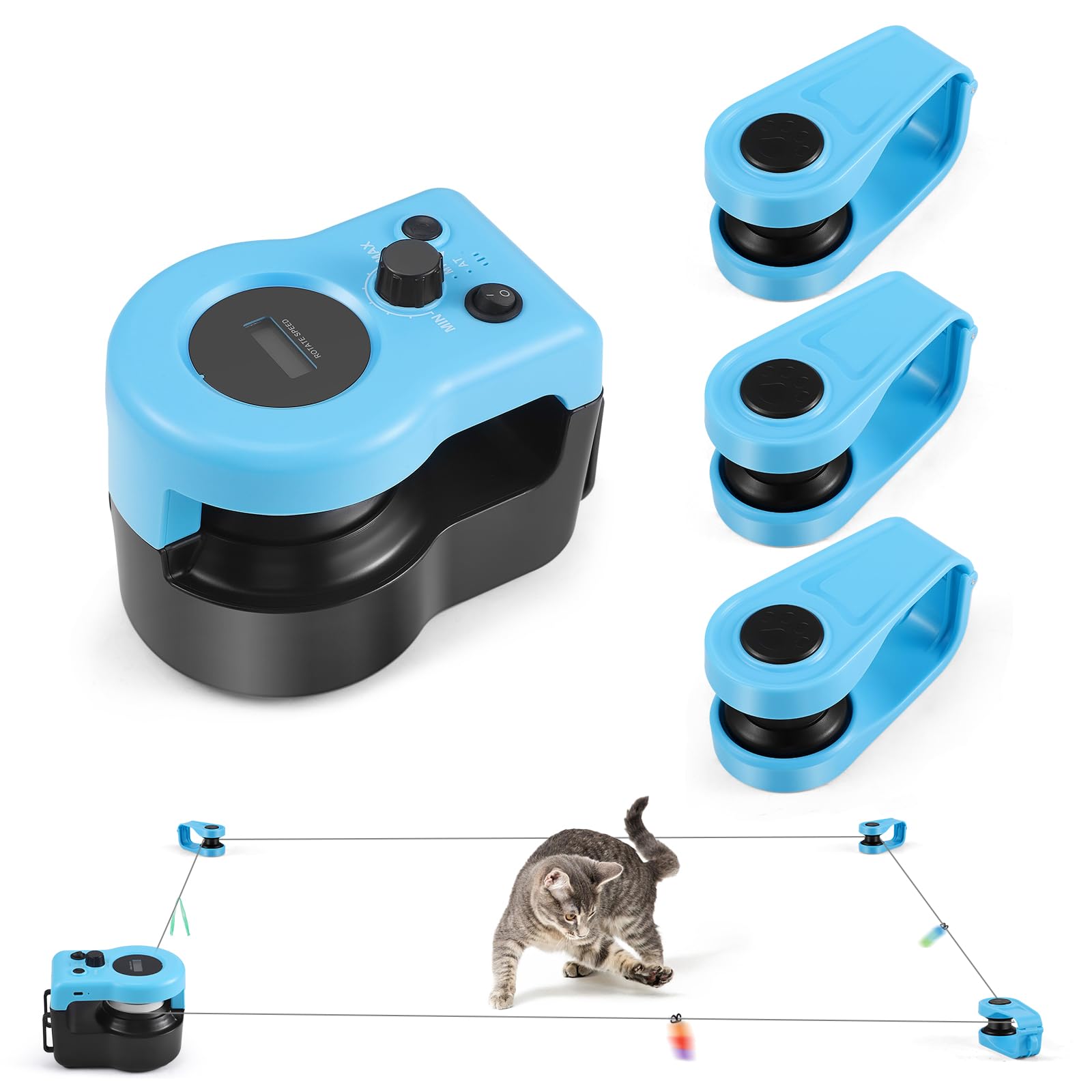 Giocattolo Interattivo per Gatti da Interni - Tapis Roulant Automatico e Telecomandato, Simulatore di Caccia per Animali Domestici con Velocità Regolabile