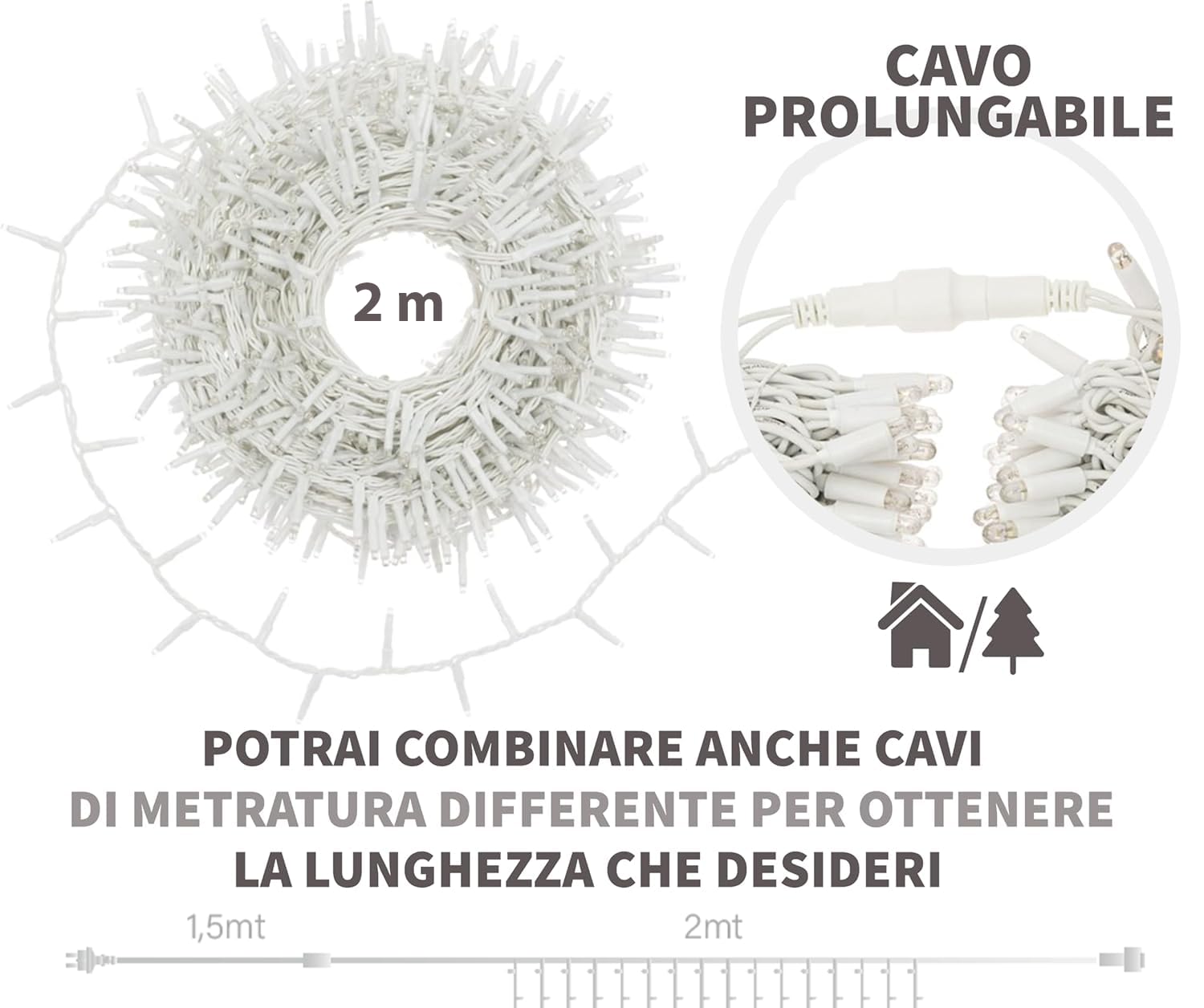 GINMA Luci di Natale Professionali Effetto Tenda Luminosa LED - Certificata IP44 - Basso Consumo e Impermeabili - Prolungabile (Bianco Caldo, 2x3 metri (300 LED))