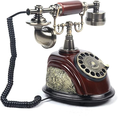 Miniatura 3 de Teléfono antiguo retro Vintage Rotary Dial europeo antiguo teléfono fijo estilo francés escritorio teléfono con cable Teléfono Teléfono Casa oficina