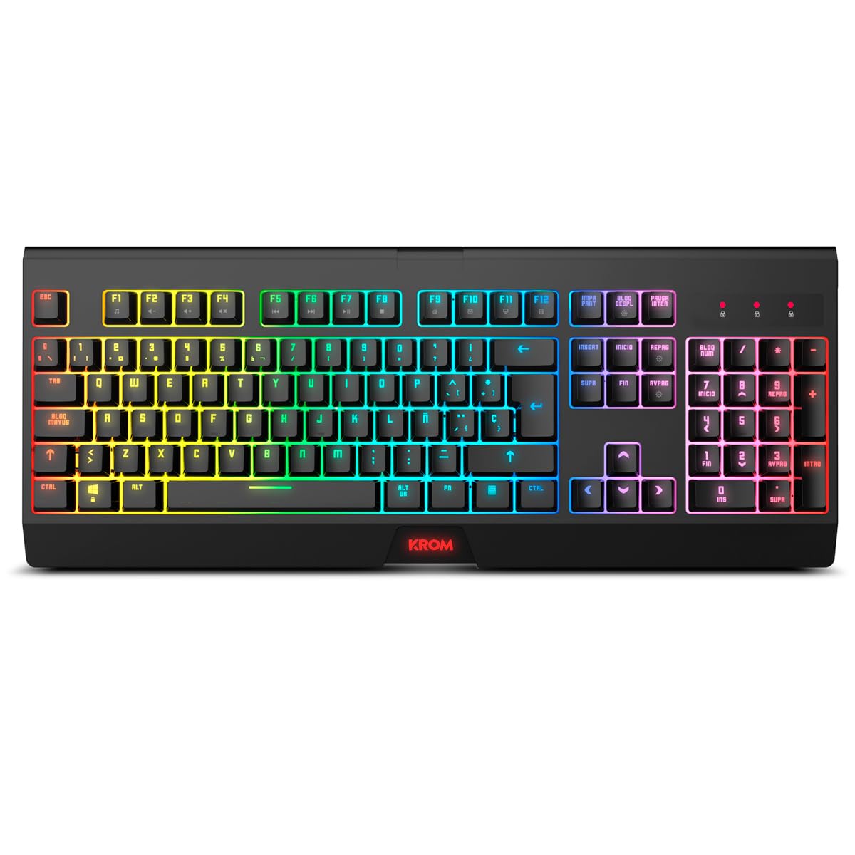 KABALA Kit Tastiera E Mouse Wireless RGB – Tastiera A Membrana Anti-Ghosting 6 Tasti, Mouse Ottico 4800 DPI, Retroilluminazione Arcobaleno, Compatibile PC, Layout Spagnolo, Nero