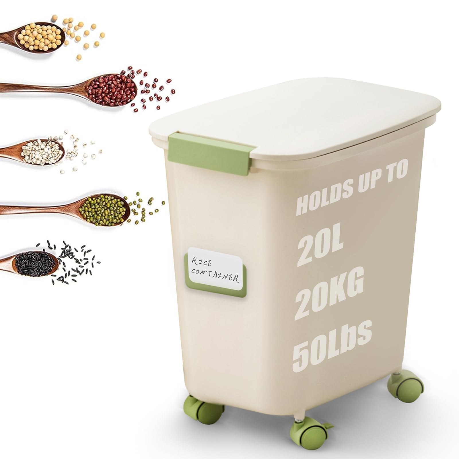 LivLab Mker Großer Hundefutter-Behälter 13,6 Kg Mit Deckel, Rädern Und Messbecher – BPA-frei, Luftdicht