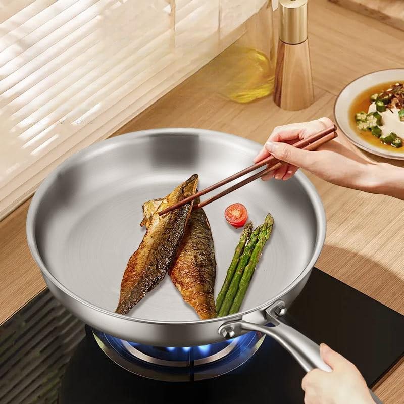 Amazon | 316ステンレス鋼パンフライパン 蓋付き 調理器具 22cm-30cm